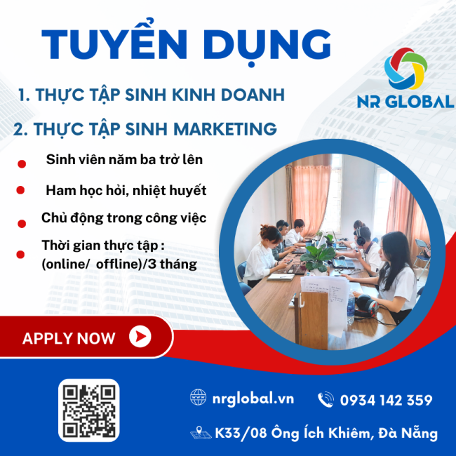 NR GLOBAL TUYỂN DỤNG THỰC TẬP SINH